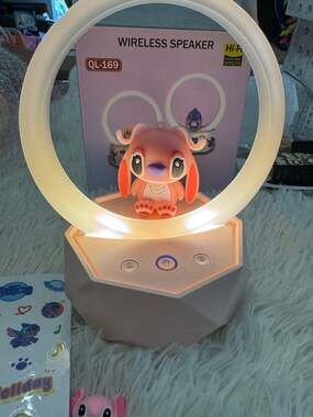 Stitch Wireless speaker with changing light colors and sticker to decorate